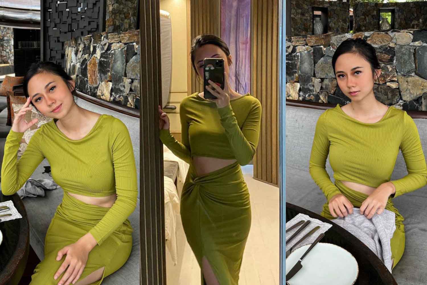 Netizen perasan sesuatu pada baju hijau Intan Najuwa ini